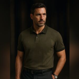 Banana Republic Luxe Touch Slim Fit Polo Shirt – Olive Green, Size L